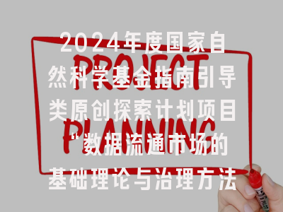 2024年度国家自然科学基金指南引导类原创探索计划项目 “数据流通市场的基础理论与治理方法”项目指南