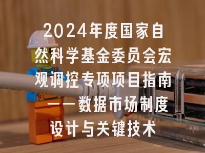 2024年度国家自然科学基金委员会宏观调控专项项目指南 ——数据市场制度设计与关键技术