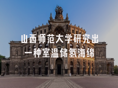 山西师范大学研究出一种室温储氢海绵