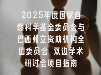 2025年度国家自然科学基金委员会与巴西州立资助机构全国委员会 双边学术研讨会项目指南