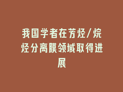我国学者在芳烃/烷烃分离膜领域取得进展