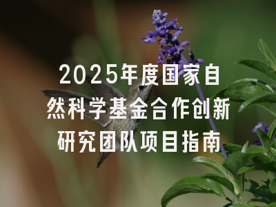 2025年度国家自然科学基金合作创新研究团队项目指南