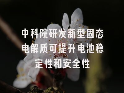 中科院研发新型固态电解质可提升电池稳定性和安全性