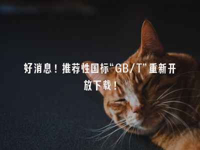 好消息！推荐性国标“GB/T”重新开放下载！