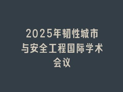 2025年韧性城市与安全工程国际学术会议