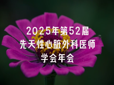 2025年第52届先天性心脏外科医师学会年会