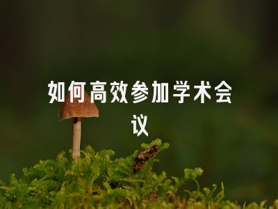 如何高效参加学术会议