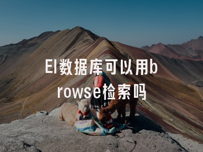 EI数据库可以用browse检索吗