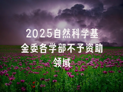 2025自然科学基金委各学部不予资助领域