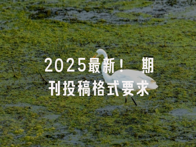 2025最新！ 期刊投稿格式要求