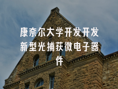康奈尔大学开发开发新型光捕获微电子器件