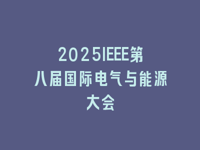 2025IEEE第八届国际电气与能源大会