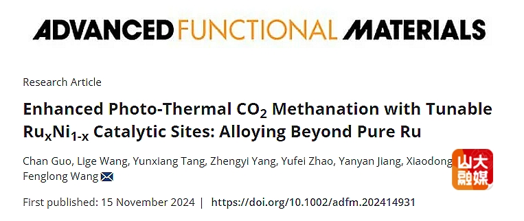 山东大学材料学院王凤龙课题组在合金纳米材料催化CO2资源化利用方面取得进展