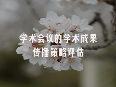 学术会议的学术成果传播策略评估