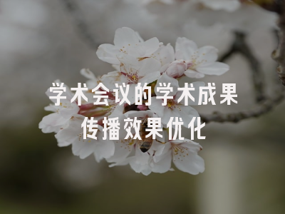 学术会议的学术成果传播效果优化