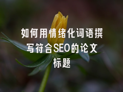 如何用情绪化词语撰写符合SEO的论文标题