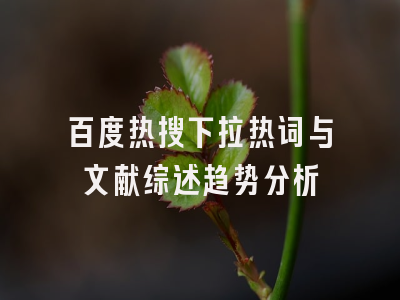 百度热搜下拉热词与文献综述趋势分析