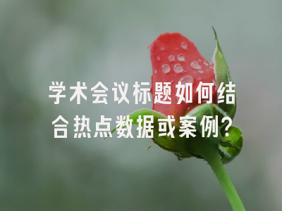 学术会议标题如何结合热点数据或案例？