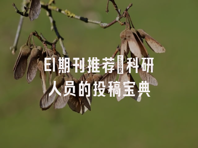 EI期刊推荐：科研人员的投稿宝典