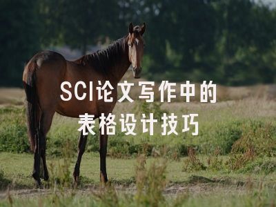 SCI论文写作中的表格设计技巧