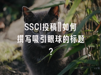 SSCI投稿：如何撰写吸引眼球的标题？