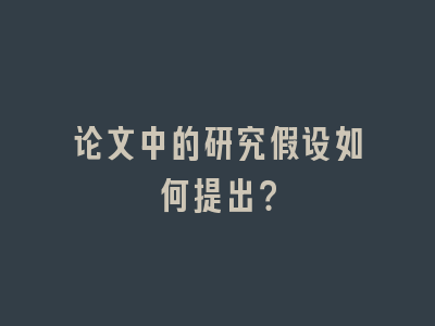 论文中的研究假设如何提出？