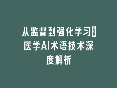 从监督到强化学习：医学AI术语技术深度解析