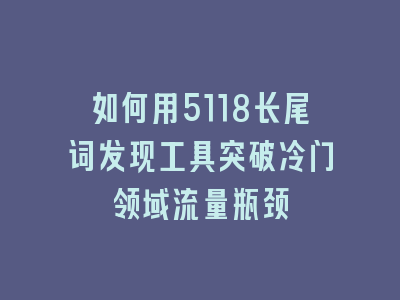 如何用5118长尾词发现工具突破冷门领域流量瓶颈