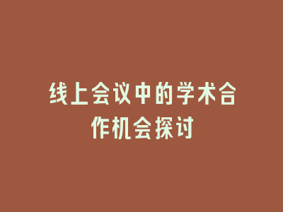 线上会议中的学术合作机会探讨