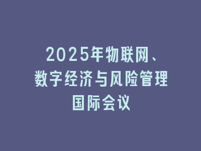 2025年物联网、数字经济与风险管理国际会议