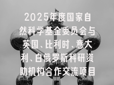 2025年度国家自然科学基金委员会与英国、比利时、意大利、白俄罗斯科研资助机构合作交流项目指南