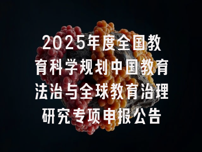 2025年度全国教育科学规划中国教育法治与全球教育治理研究专项申报公告