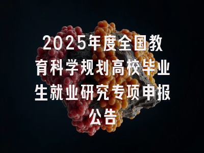 2025年度全国教育科学规划高校毕业生就业研究专项申报公告