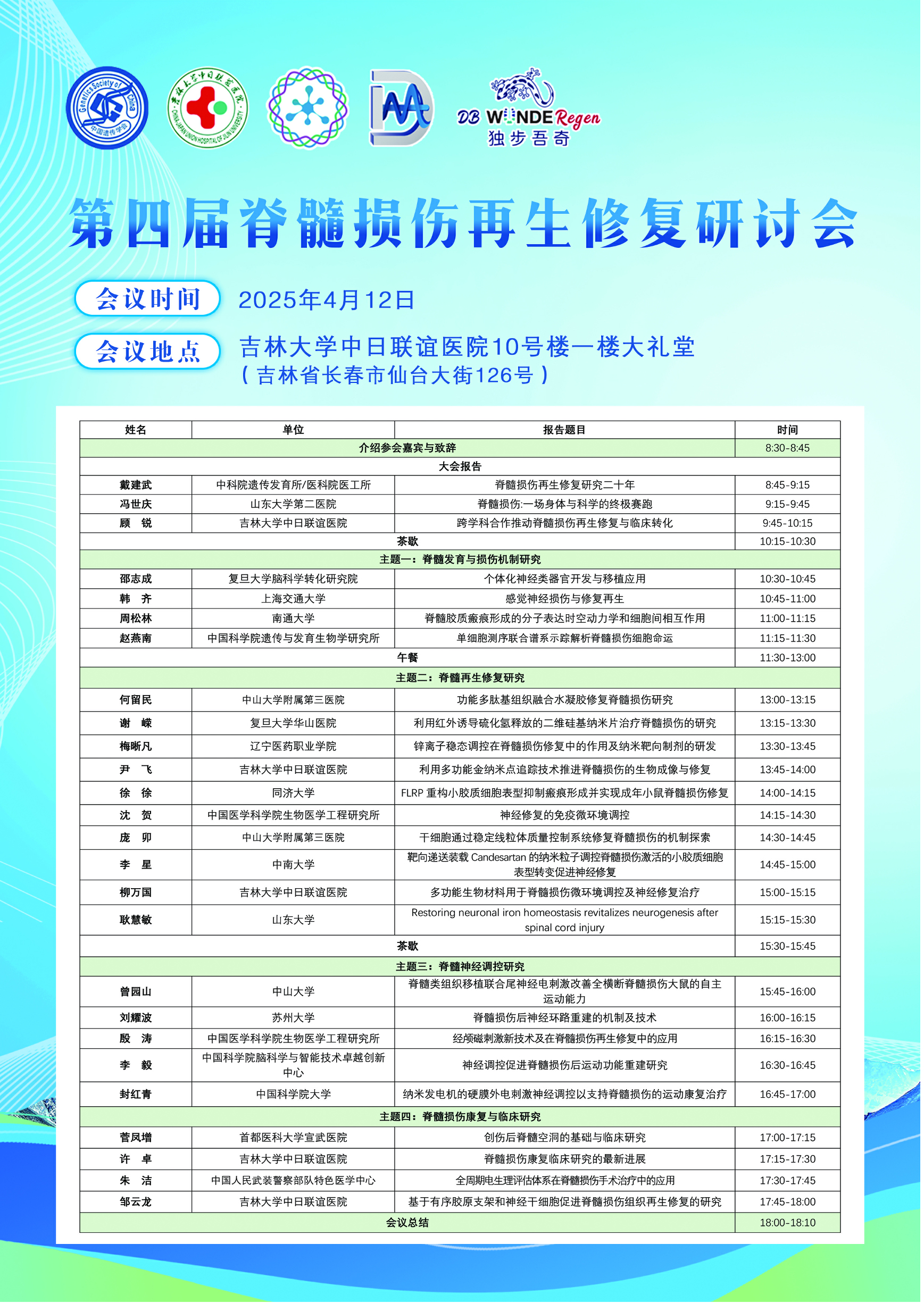 第四届脊髓损伤再生修复研讨会