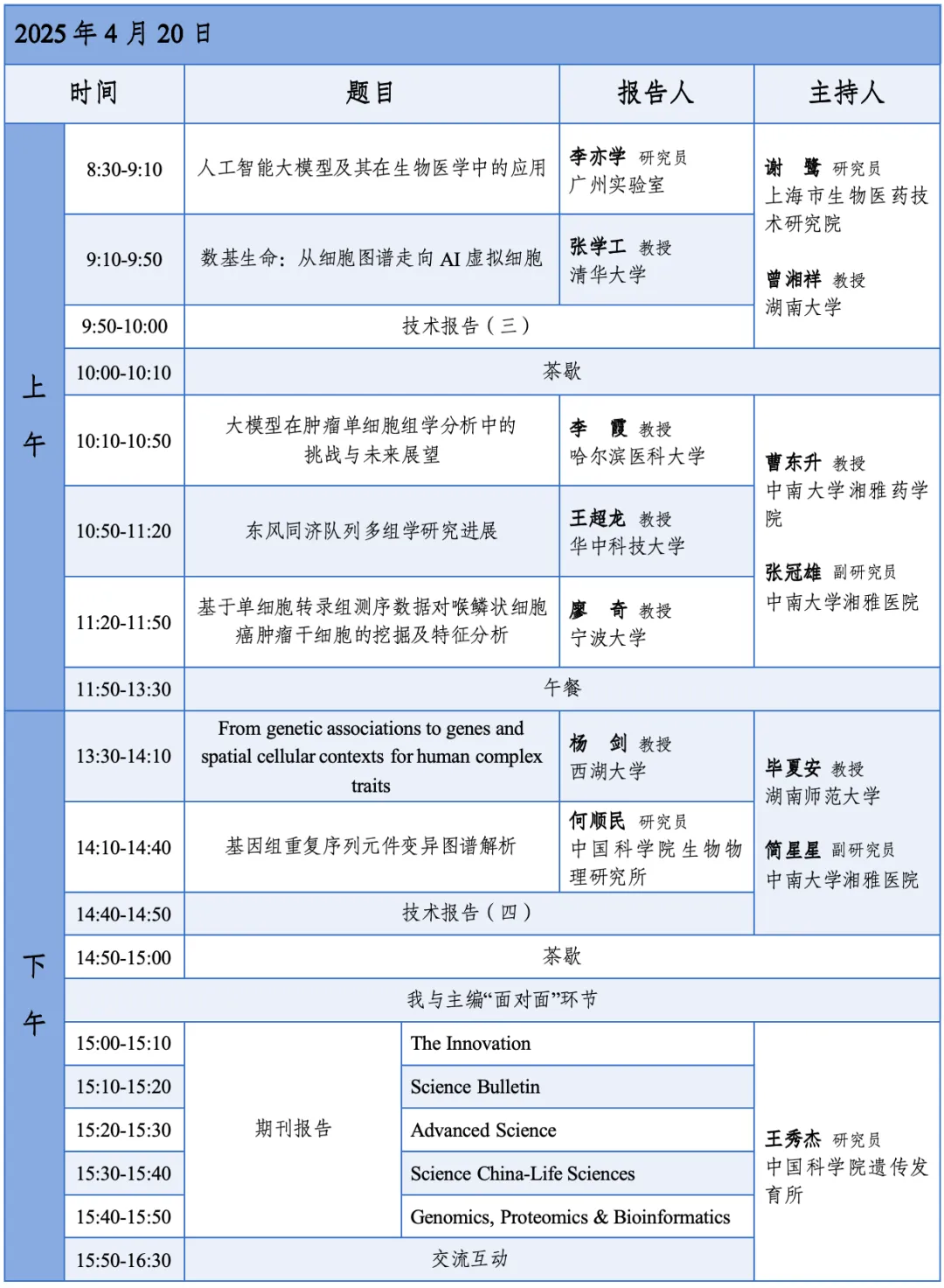 中国细胞生物学学会功能基因组信息学与系统生物学分会2025年全国学术研讨会
