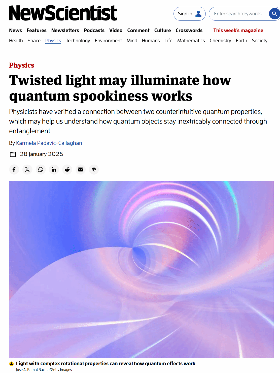 厦门大学陈理想教授团队在利用轨道角动量纠缠验证量子力学基本问题的实验研究取得新进展