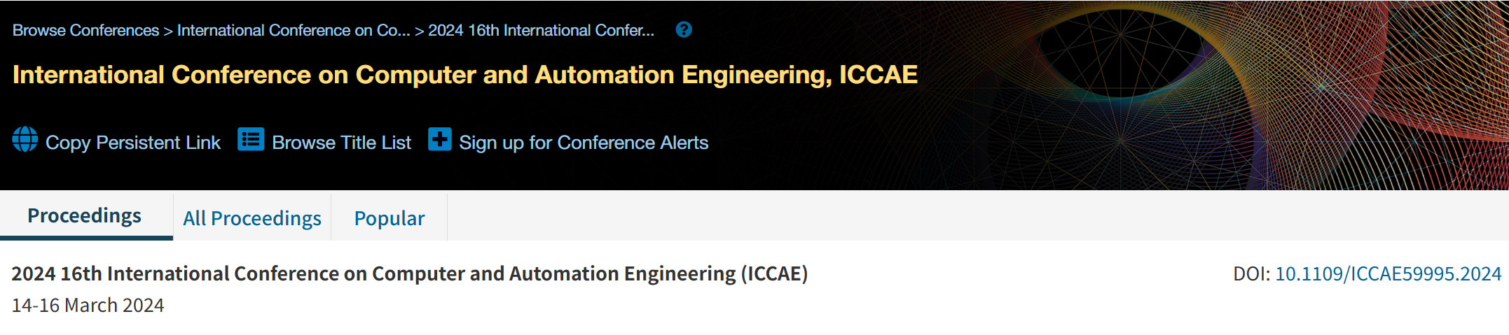 2026年第十八届计算机与自动化工程国际会议 (ICCAE 2026)