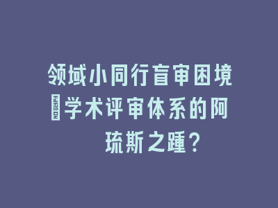 领域小同行盲审困境_学术评审体系的阿喀琉斯之踵？