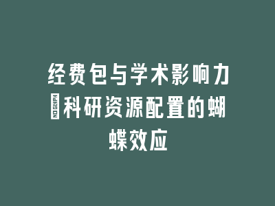 经费包与学术影响力：科研资源配置的蝴蝶效应