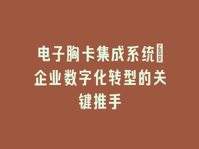 电子胸卡集成系统_企业数字化转型的关键推手