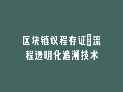 区块链议程存证：流程透明化追溯技术