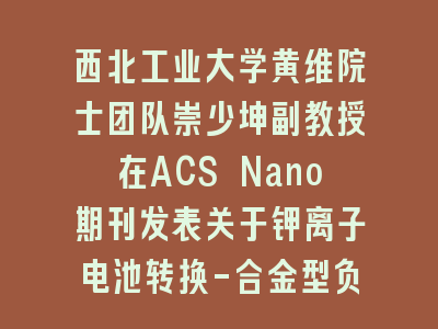 西北工业大学黄维院士团队崇少坤副教授在ACS Nano期刊发表关于钾离子电池转换-合金型负极材料的研究进展