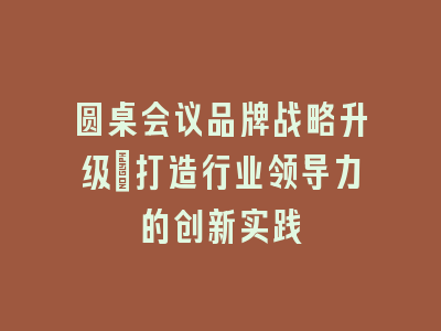 圆桌会议品牌战略升级_打造行业领导力的创新实践