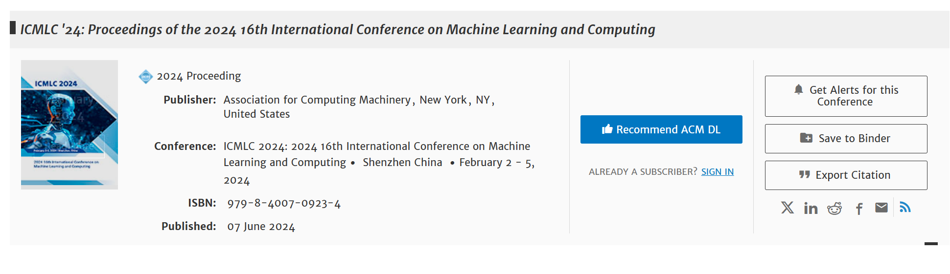 2026年第18届机器学习与计算国际会议 (ICMLC 2026)