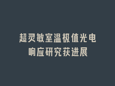 超灵敏室温极值光电响应研究获进展