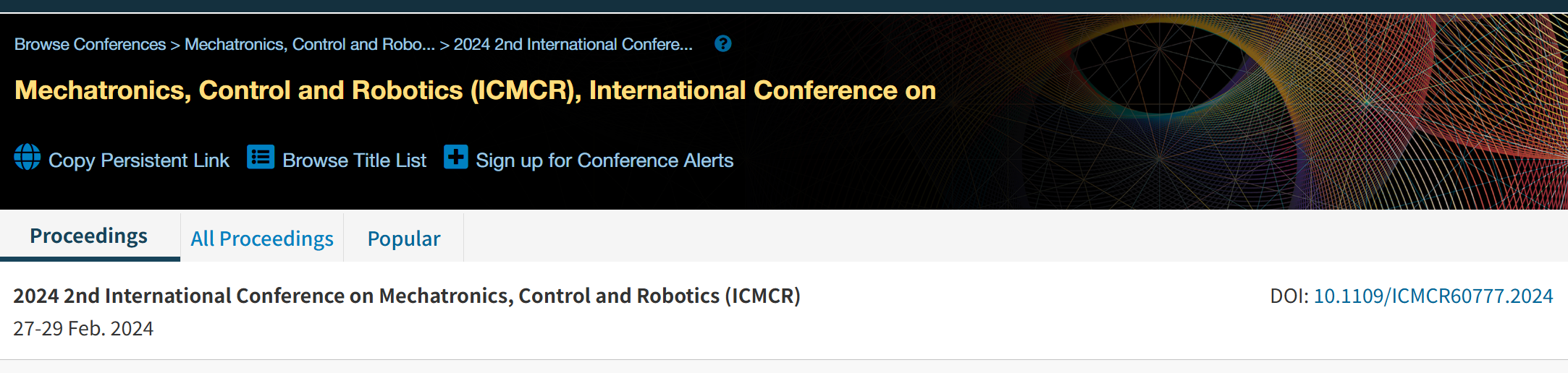 2026年第四届机电一体化、控制和机器人国际会议 (ICMCR 2026)