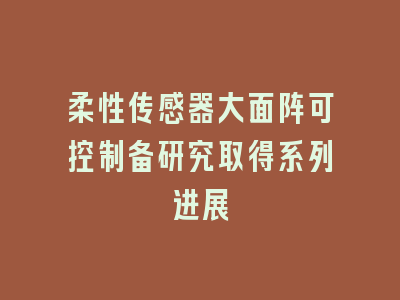 柔性传感器大面阵可控制备研究取得系列进展