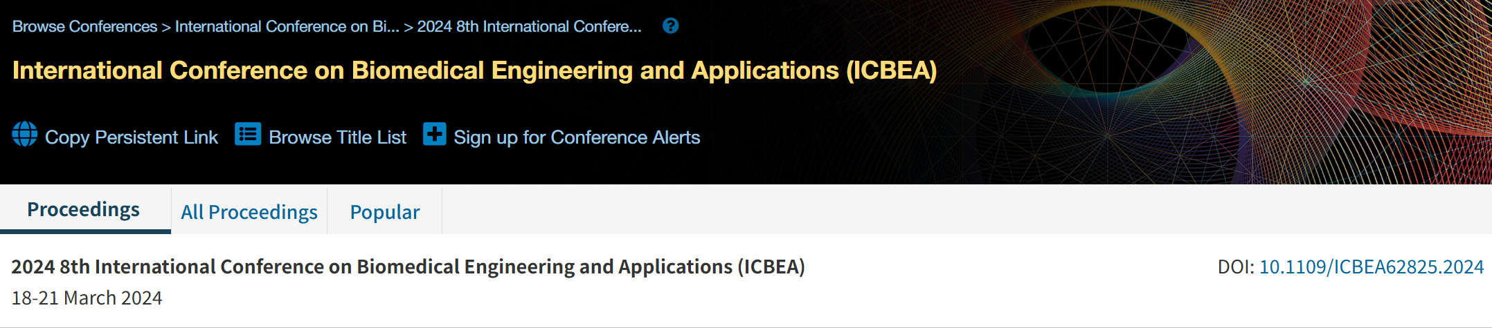 2026年第十届生物医学工程与应用国际会议 (ICBEA 2026)