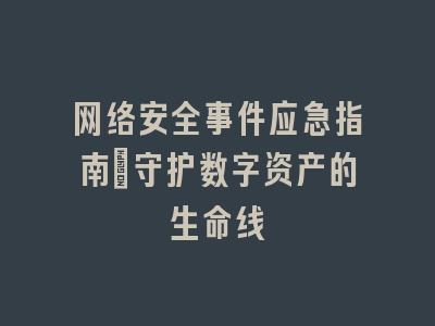 网络安全事件应急指南：守护数字资产的生命线