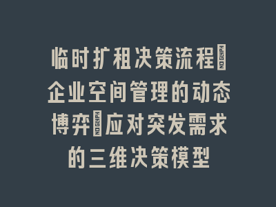 临时扩租决策流程：企业空间管理的动态博弈_应对突发需求的三维决策模型